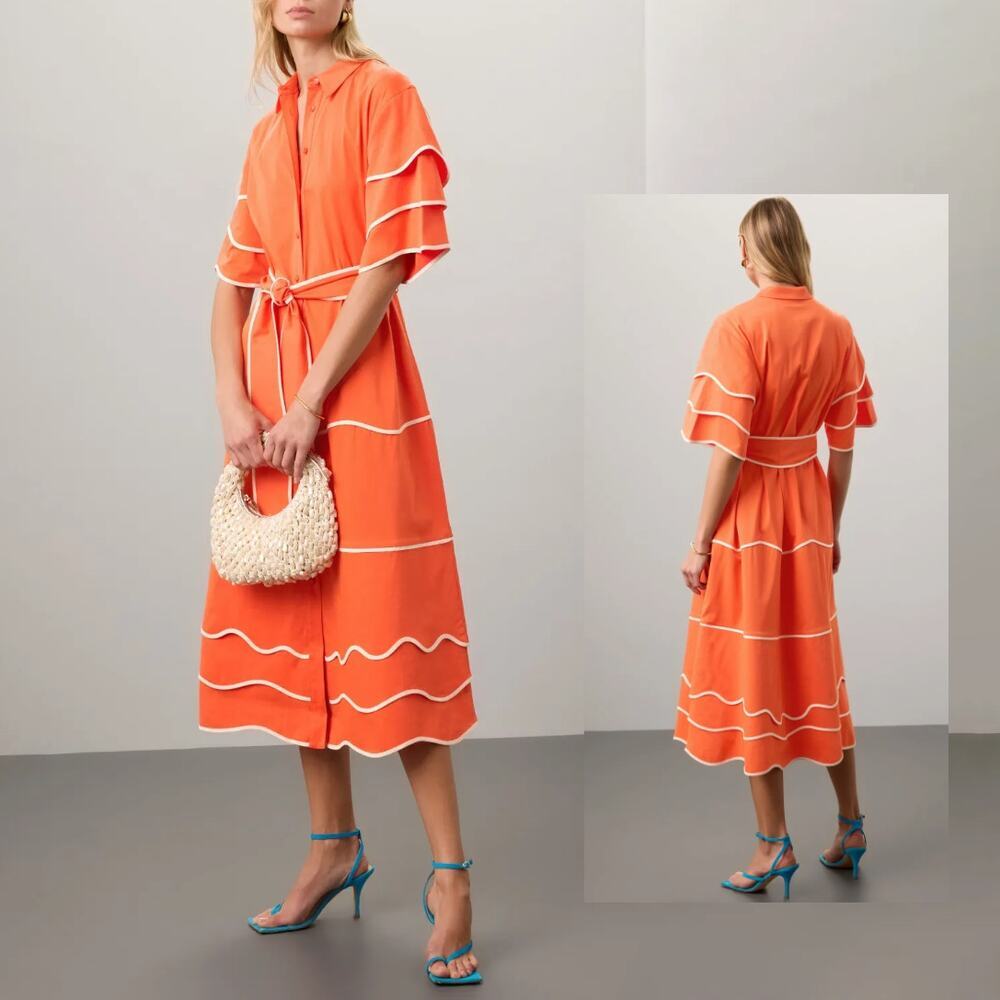 Alexis Orange Midi Dress